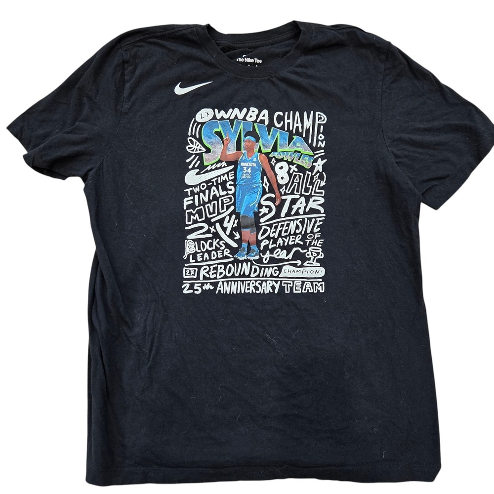 Nike WNBA T‎ tee shirt L Sylvia Fowles Minnesota Lynx 25th Anniversary